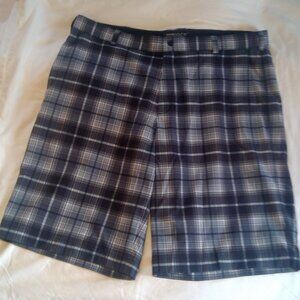 Nike Golf Shorts Men's Size 38 Gray Plaid Check Flat Front
